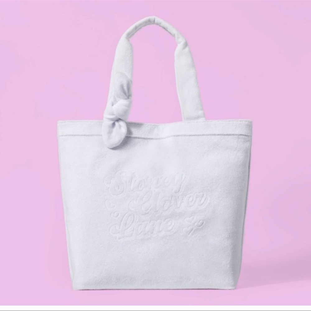 New Stoney Clover Lane x Target white terrycloth bag